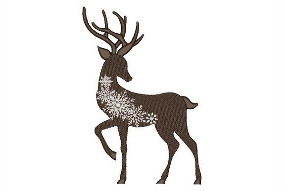 Christmas Deer Embroidery Design