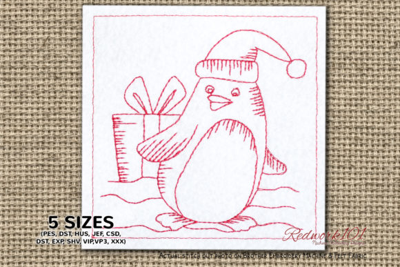 Christmas Penguin Redwork: A Designer's Review for Boutique Apparel