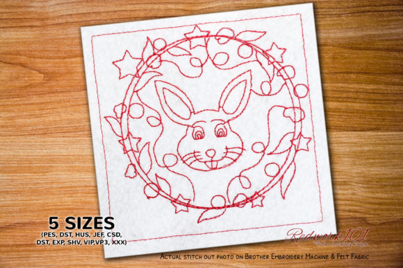 Christmas Rabbit Face Redwork Design: A Designer's Review for Boutique Apparel