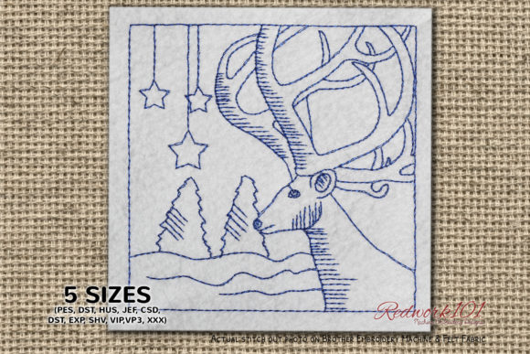 Cute Christmas Reindeer Redwork: A Design Review for Small Business Merch