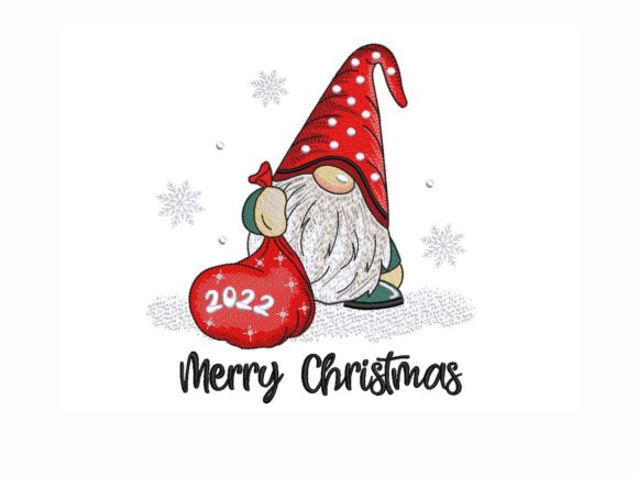 Merry Christmas Gnome Embroidery