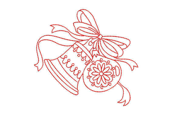 Redwork Christmas Bell with Ornament Review for Gift Makers