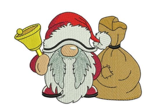 Santa Gnome Embroidery Design